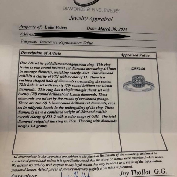 Gabriel and Company halo wedding ring set. - Picture 4 of 5